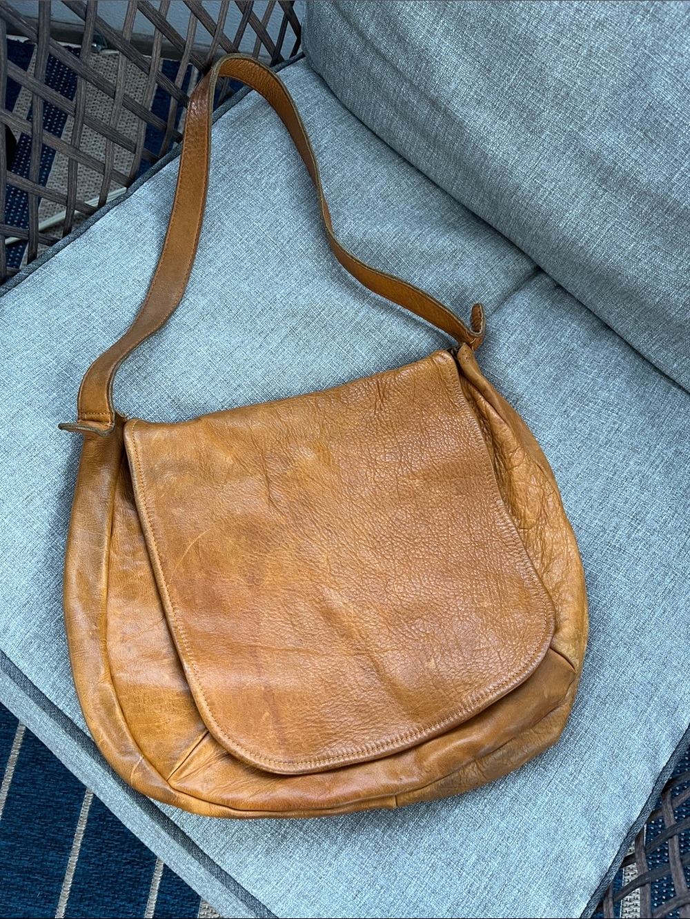 Classic Leather Crossbody Bag in Tan